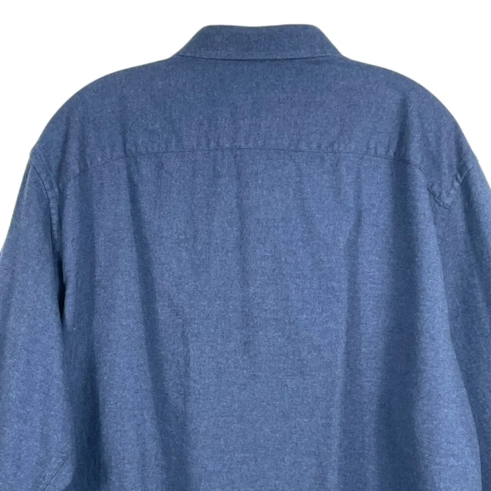 UNTUCKit Sherwood Navy Blue Flannel Shirt Relaxed Fit Mens XXL